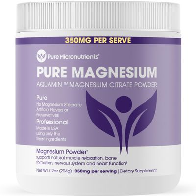 Pure Magnesium Citrate Powder to Support Sleep, Muscle Bone Health, Energy, Heart Digestion. Unflavored Magnesium Powder Drink Mix, Vegan, 60 Servings