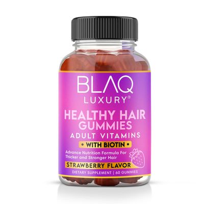 Blaq Luxury Biotin Gummies - Hair Growth Vitamins with 5000mcg Biotin per Serving Vitamins B12, B6, Folic Acid, Iodine, Zinc Hair Supplement for Hair Growth for Women Men 1 Month Supply