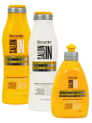 RECAMIER Professional Salon In Hair Care Treatment Set for Curls Shampoo Hydratating Conditioner Leave In Acondicionador sin enjuague para Cabello Rizado