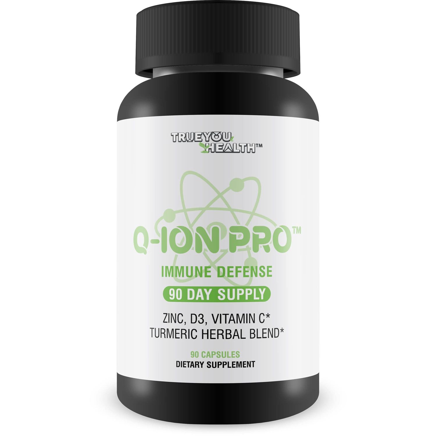 Q-Ion Pro - Immune Defense Formula - 90 Day Supply - Natural Immune Support Supplement - Promote Healthy Immune Response Immune System - High in Antioxidants - Vitamin C, Vitamin D3, Zinc, Turmeric