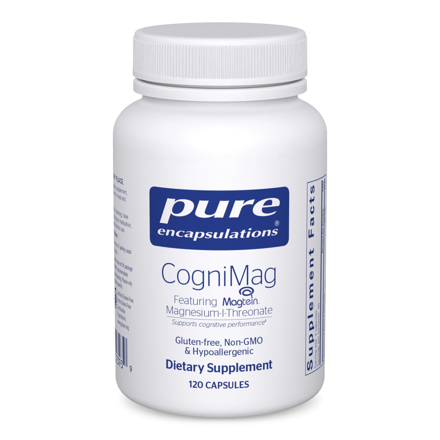 Pure Encapsulations CogniMag 120&#39;s - Magnesium-L-Threonate Supplement - Supports Brain Health Memory - Includes Magtein Polyphenol Blend - 120 Capsules