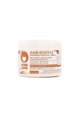 Afro Love Hair Souffl 16 oz - Deep Moisturizing Hair Mask with Raw Honey, Shea Butter Castor Oil - Intense Hydration Repair for Curly, Kinky, and Coily Hair - Sulfate Paraben-Free
