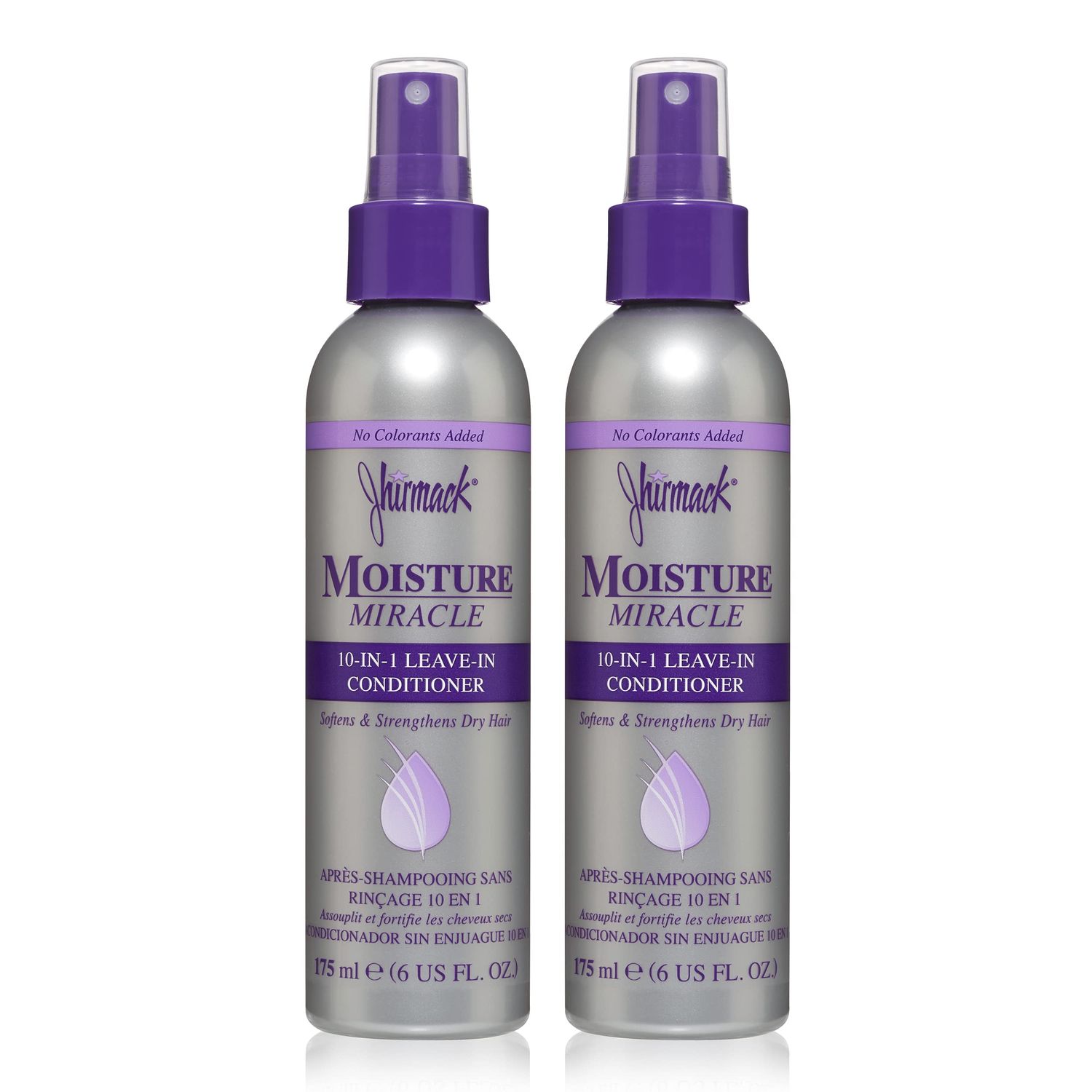 jhirmack 10-in-1 Leave-In Conditioner Spray Heat Protectant Detangles, Softens, Repairs Adds Shine Made with Vitamin E B5 Set of 2
