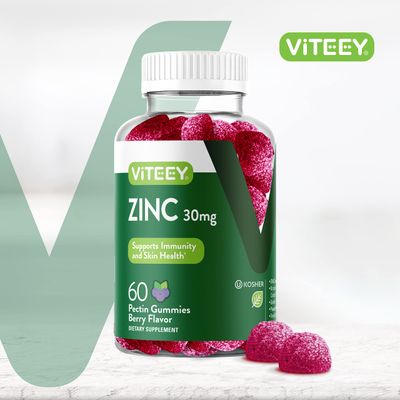 Zinc Gummies Adult Teens - 30mg - Immune Health Support Antioxidant Support - Vitamin Zinc Supplement - Vegan, Gelatin Free, GMO Free - Tasty Chewable Berry Flavored Gummy