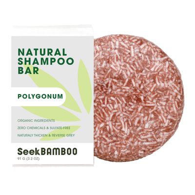 Seek Bamboo - Polygonum Shampoo Bar - Natural Hair Darkening, Anti-Hair Loss Scalp Care - Herbal Formula, SLS-Free, Plastic-Free, All-Natural Eco-Friendly Hair Care