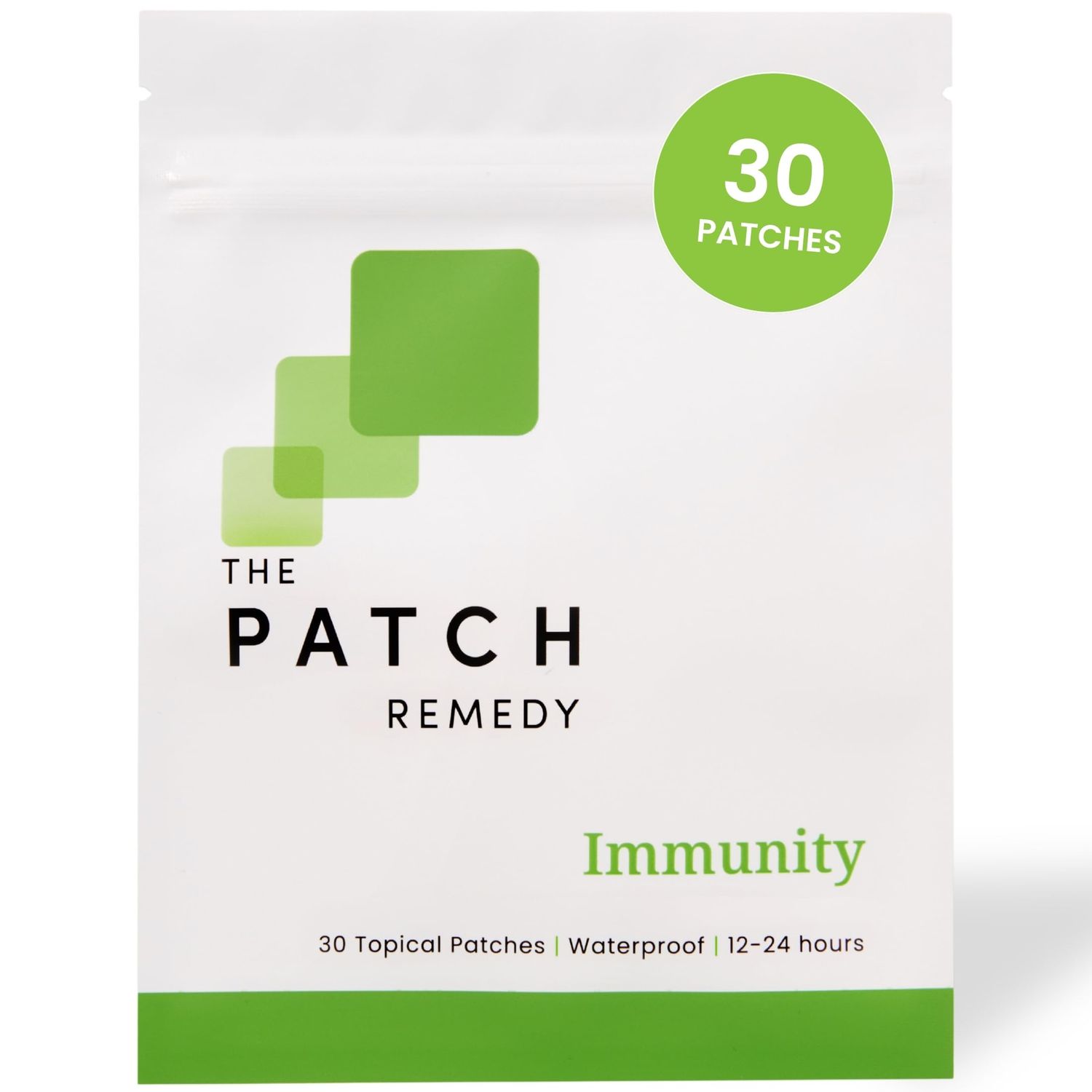 The Patch Remedy Immunity Patches - 30 Topical Immune Patches Containing Vitamin C, Zinc, Echinacea Extract Ginkgo Biloba, Lasts 24 Hours
