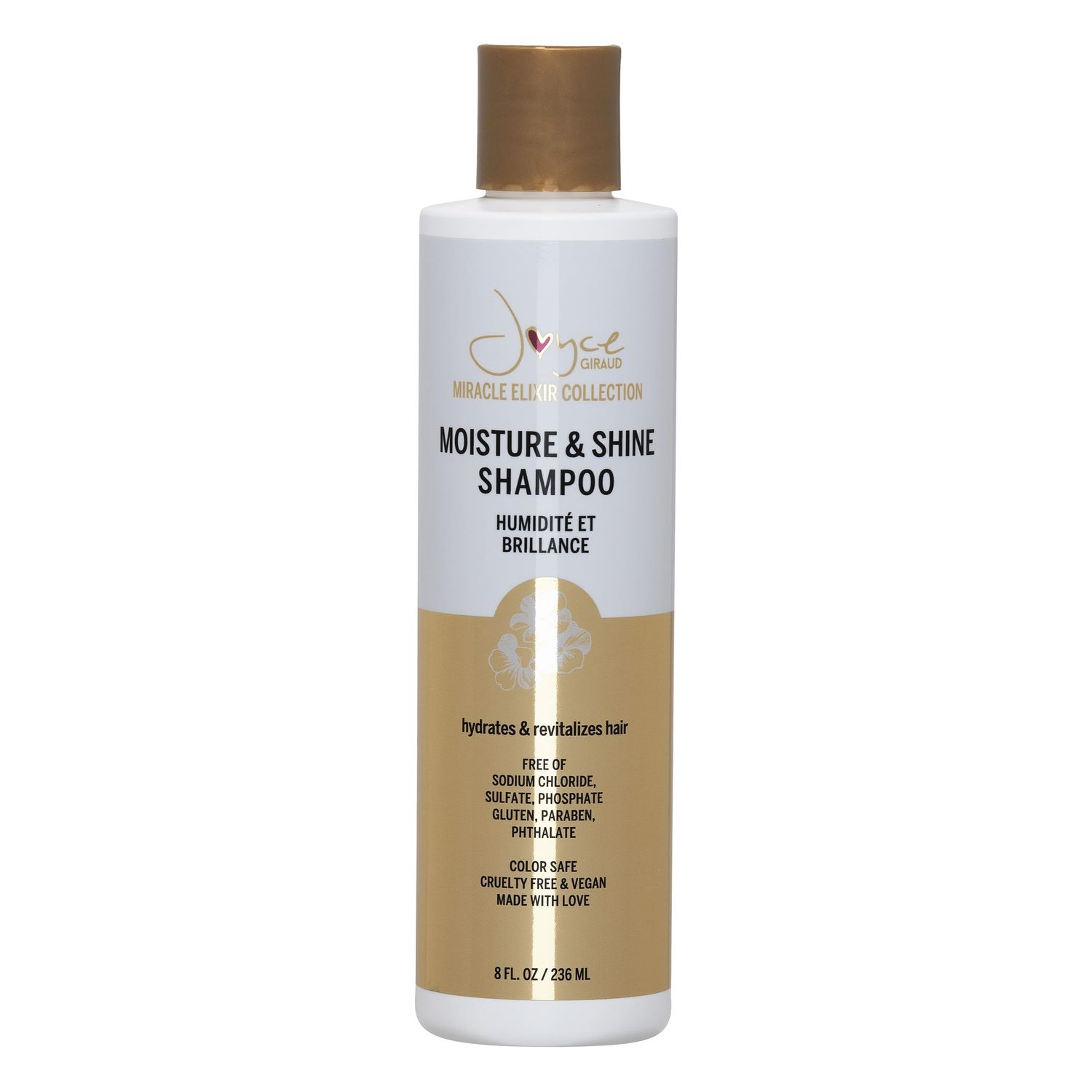 Joyce Giraud Miracle Elixir Moisture Shine Shampoo, Hydrates Protects Color, 8 Fl. Oz