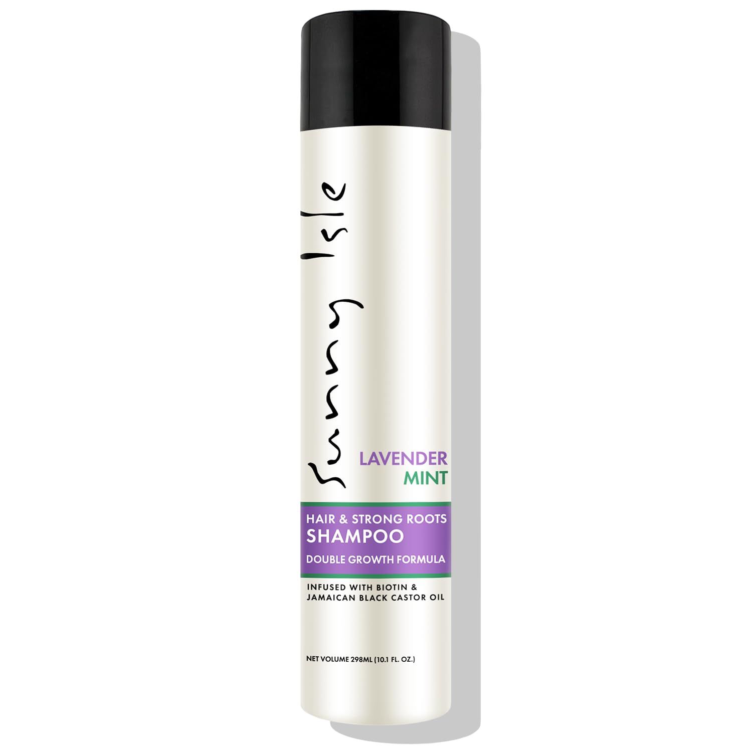 Sunny Isle Lavender Mint Hair and Strong Roots Shampoo 10.1oz Strengthening with Biotin, Jamaican Black Castor Oil Paraben Sulfate Free Double Growth Formula