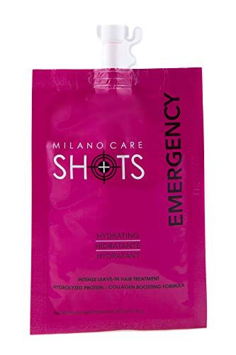 Milano Care Shots - Emergency Keratin Mask - Nourishing Collagen Hair Treatment with Biotin - Hydrating Deep Conditioner for Dry or Damaged Hair - Leave-In Protein Mask, 2x1-1 fl oz Packet