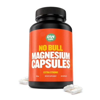 Raw Barrel - No Bull Magnesium Capsules, Unique Magnesium Citrate and Oxide Formula for Sleep and Relaxation, Magnesium Pills to Prevent Muscle Aches and Spasms, Magnesium Oxide Citrate, 500g