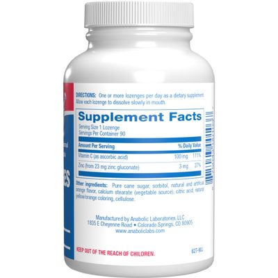 Zinc Lozenges with Vitamin C for Immune Support - High Absorption Vitamin C and Zinc Lozenges for Adults Daily and Seasonal Wellness - Tasty Immune Boost Support - 90 Count (Orange Flavor)