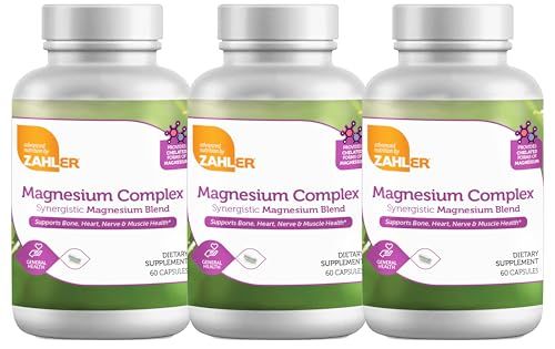 Zahler Magnesium Complex Synergistic Magnesium Blend, Supports Bone, Heart, Nerve and Muscle Health, 180 Capsules.