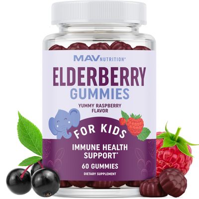 Elderberry Gummies for Kids 3-In-1 Healthy Immune Support With Vitamin C Zinc For Ages 4 Designed for Ultimate Health Wellness Gluten-Free, Non-GMO, Natural Flavors 60 Gummies