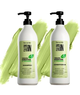 RECAMIER PROFESSIONAL SALON IN Vegan Keratin Collagen KIT with Shampoo 33.8 fl.oz. Conditioner 33.8 fl.oz