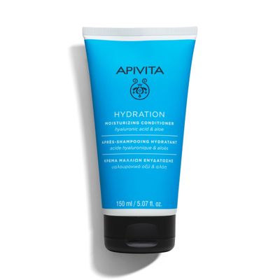 Apivita Hydration Moisturizing Conditioner Deep Moisturizing Detangling with Hyaluronic Acid, Aloe Honey, Reduces Frizz, Silicone-Free, 150 mL 5.07 oz