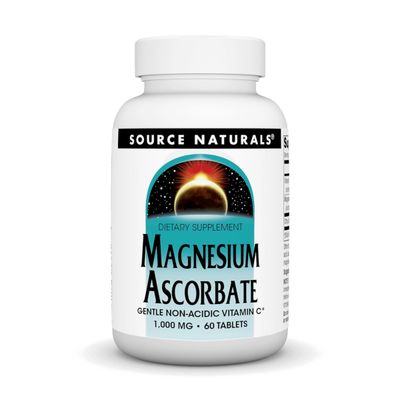 Source Naturals Magnesium Ascorbate, Non-Acidic Vitamin C -1000 mg, 60 Tablets