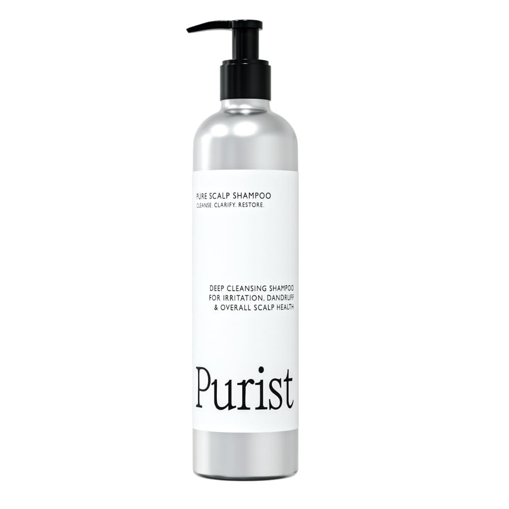 Purist Natural Shampoo - For Dry, Itchy, Flaky Dandruff Prone Scalps - Natural Aloe Vera Vitamin-Infused Formula - Vegan, Sulfate-Free, Color-Safe Paraben-Free - Gentle Detoxifying Cleanser