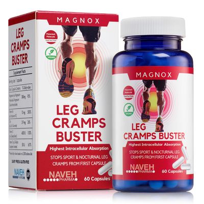 MAGNOX Leg Cramps Buster Magnesium Supplement for Muscle Cramps Spasms 380mg Magnesium for Leg Cramps at Night 3X More Absorption Dead Sea Minerals Magnesium for SleepMuscle 60 Caps
