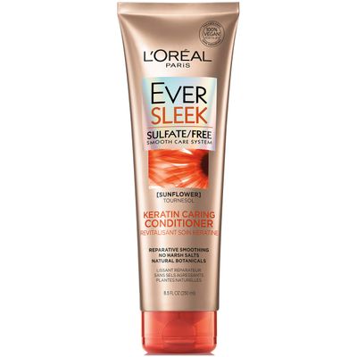 L Or al Paris EverSleek Sulfate Free Keratin Caring Conditioner with Sunflower Oil Fl, Fresh, 8.5 Ounce