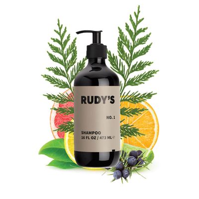 Rudy&#39;s No. 1 Moisturizing Shampoo Natural Ingredients wCoconut Oil, Paraben Sulfate Free - All Hair Types for Men Women (16 fl oz)