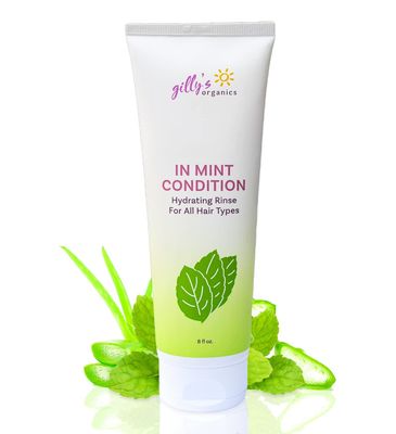 Gilly&#39;s Organics Conditioner - Hydrating Blend of Aloe, Refreshing Peppermint, Tea Tree, Lavender - SLS Sulfate Free Hair Conditioner - Women Men - Safe for Dry, Thin, Color Treated Hair - 8 Fl Oz