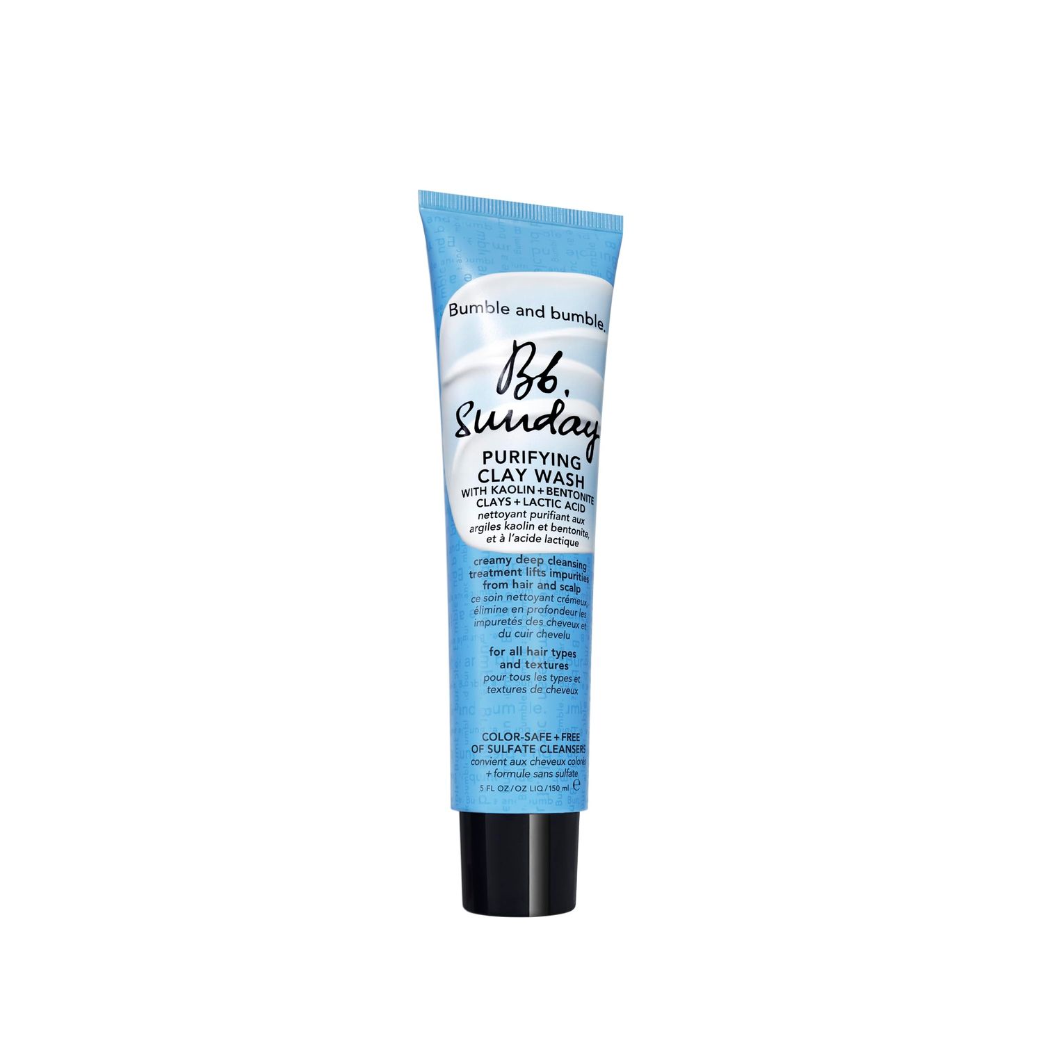 Bumble and bumble. Sunday Purifying Clay Wash Detox Shampoo Color Safe Removes Residue Pollutants With Kaolin Bentonite Clays Curly, Wavy, Straight, 5 Fl Oz