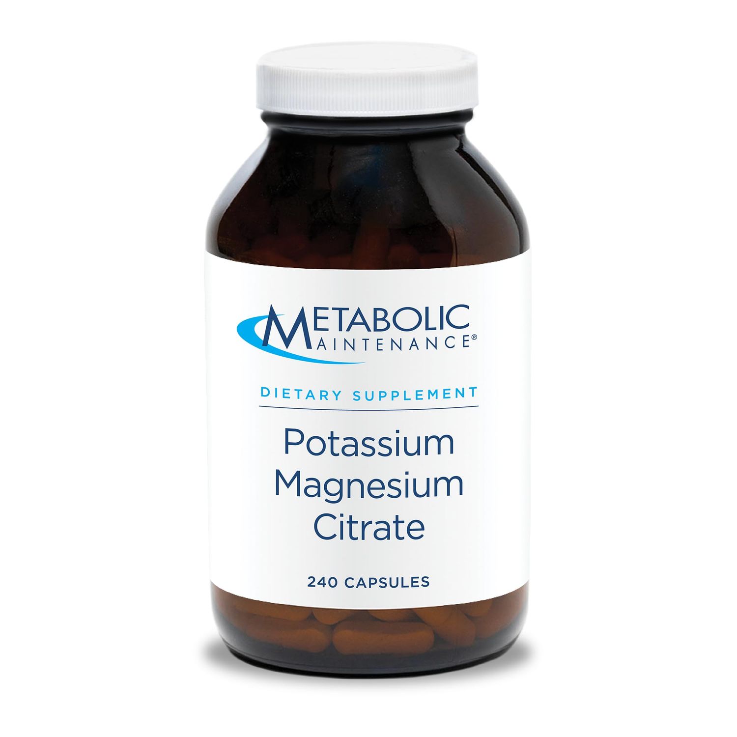 Metabolic Maintenance Potassium Magnesium Citrate - Highly Bioavailable Mineral Supplement - Supports Cardiovascular, Nerve Muscle Health. No Fillers (240 Capsules)