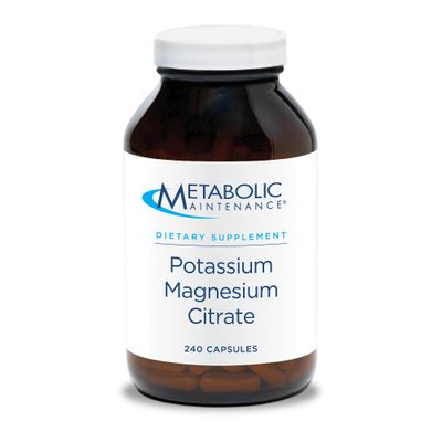 Metabolic Maintenance Potassium Magnesium Citrate - Highly Bioavailable Mineral Supplement - Supports Cardiovascular, Nerve Muscle Health. No Fillers (240 Capsules)