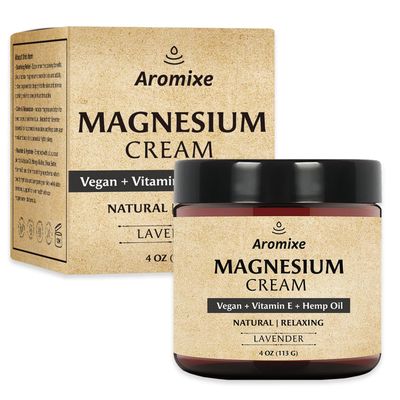 Aromixe Magnesium Cream For Feet, Lavender Scent Magnesium Cream for Sleep,Soothes Muscle Tension,Magnesium Lotion for Relaxation, 4oz