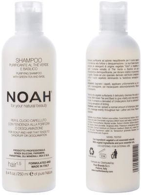 Noah Hair - 1.5 Purifying Shampoo with Green Tea and Basil - Organic Shampoo - With Green Tea Extract and Essential Oils- Natural Shampoo - Dandruff Shampoo - Hair Care for Natural Beauty - 8.5 fl.oz