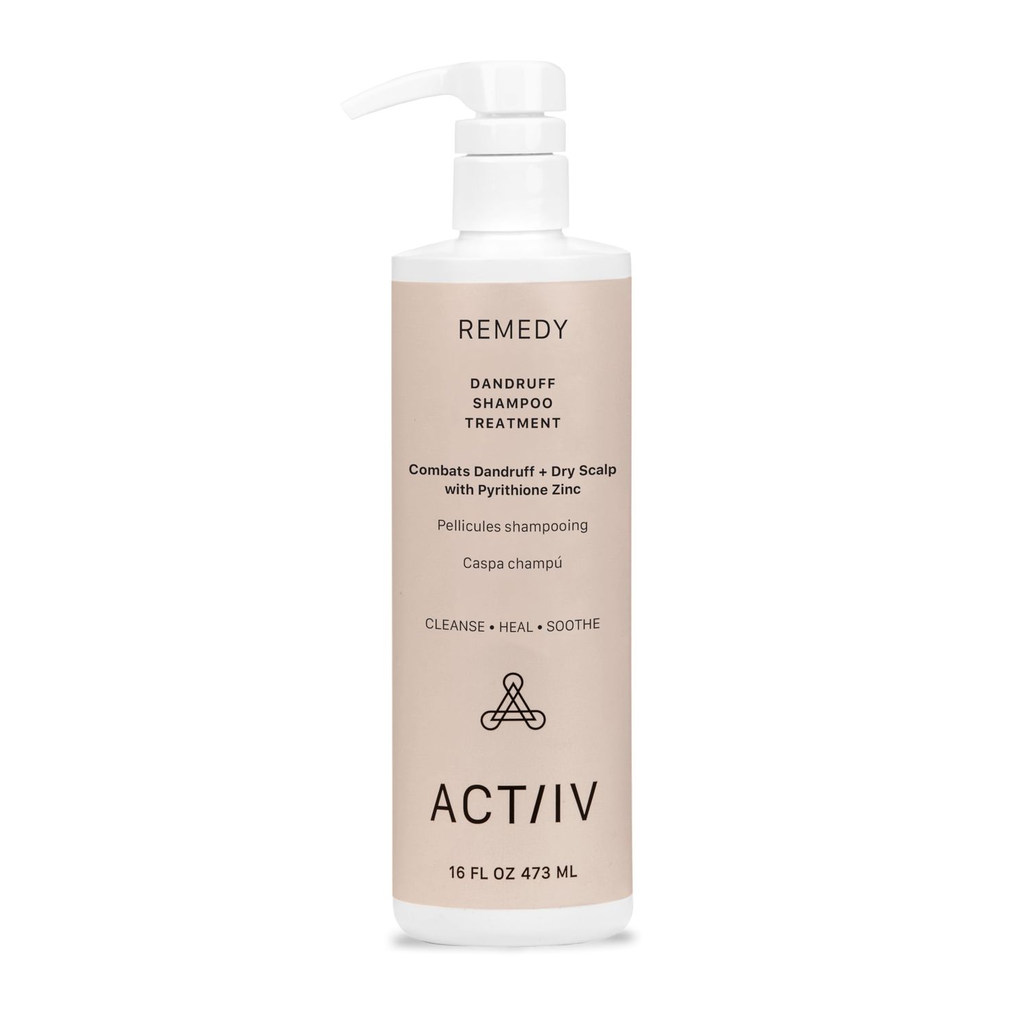 ACTIIV Remedy Dandruff Shampoo Treatment Relieves Dryness Flakes, Soothes Scalp Irritation, Supports Healthy Hair Scalp, Plant-Based, Color-Safe, Vegan, All Hair Types, 16 fl. oz