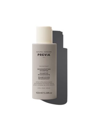 PREVIA Reconstruct Regenerating Shampoo - Natural Vegan Moisturizing Shampoo For Dry, Damaged Hair - Rejuvenates, Repairs And Restores Shine - 100ml