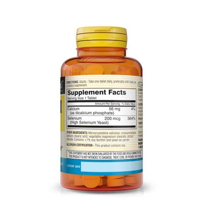 Mason Natural Selenium 200 mcg - Antioxidant Supplement for Immune Support Prostate Health, Essential Trace Mineral, 60 Tablets