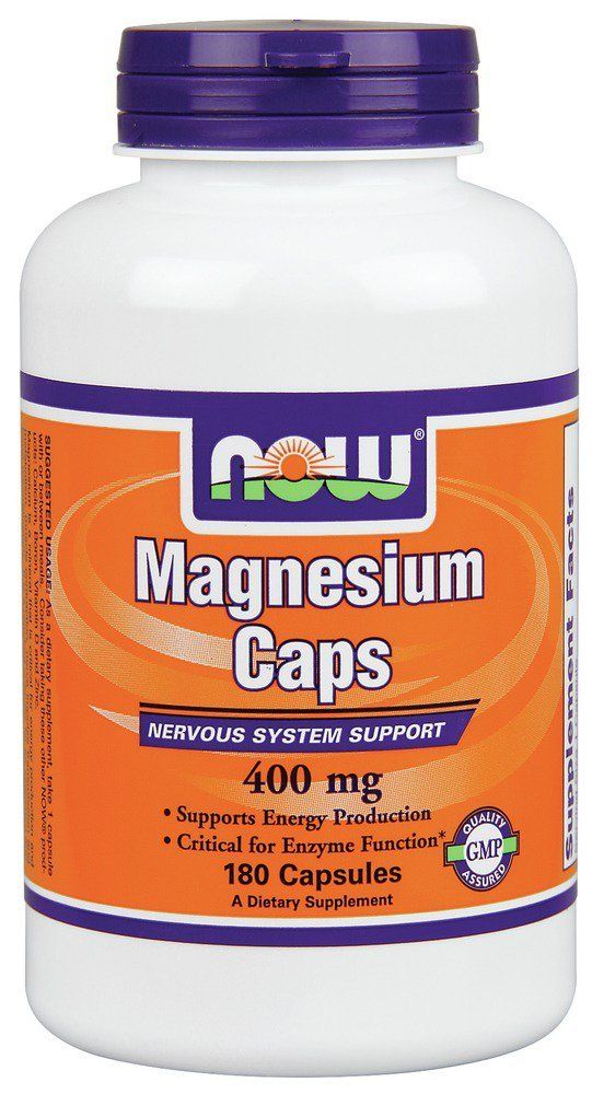 NOW Magnesium 400mg, 180 Veg Capsules