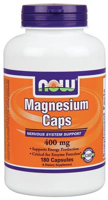 NOW Magnesium 400mg, 180 Veg Capsules