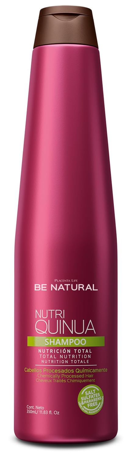 PLACENTA LIFE BE NATURAL Nutri Quinua Shampoo - Total Nutrition Shampoo for Chemically Processed Hair- 350 ml 11.83 fl.oz.