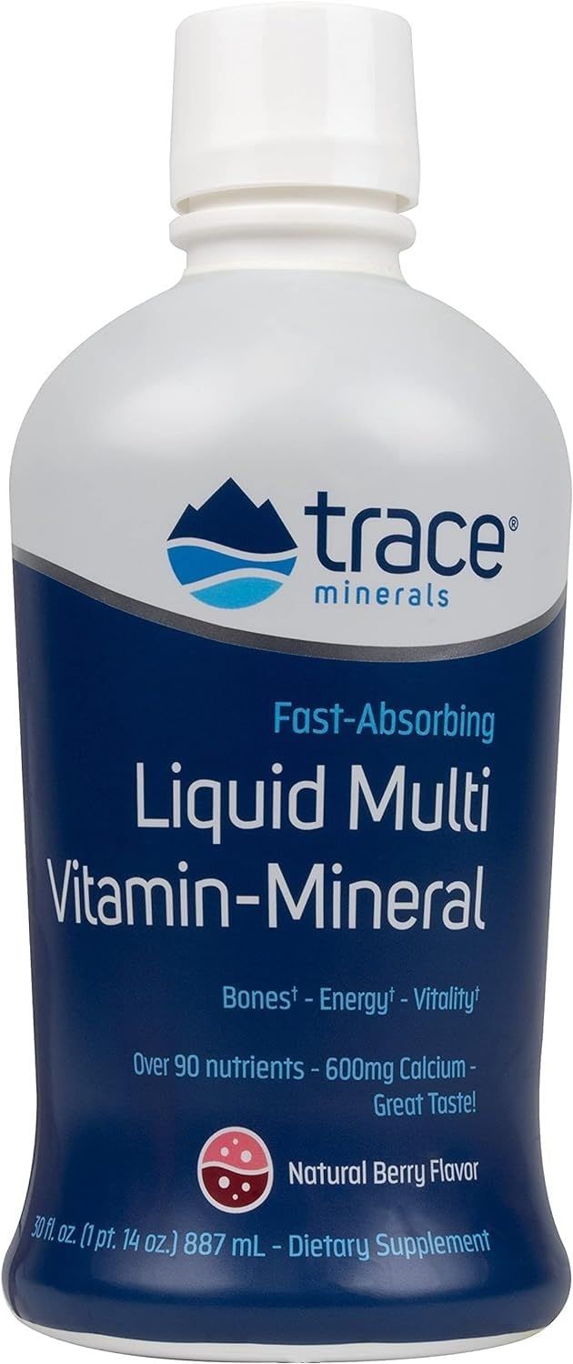Trace Minerals Liquid Multi Vitamin-Mineral - Aid Body Mineral Health - Vitamin Mineral Liquid Supplement - Supports Healthy Bones Muscles - Natural Berry, 30 fl oz (30 Servings)