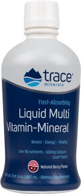 Trace Minerals Liquid Multi Vitamin-Mineral - Aid Body Mineral Health - Vitamin Mineral Liquid Supplement - Supports Healthy Bones Muscles - Natural Berry, 30 fl oz (30 Servings)