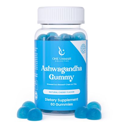 One Ummah Halal Certified Ashwagandha Gummies with Vitamin D Zinc - Calm Collected - Vegan, Easy Digestion, High Absorption - 60 ct