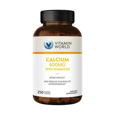 Vitamin World Calcium 600mg Vitamin D3 250 Coated caplets