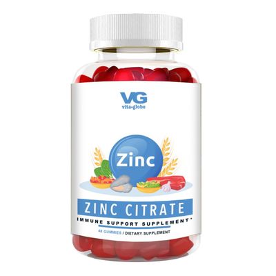VitaGlobe Zinc Citrate 50mg Gummies - Supports Healthy Skin and Immune Booster, 48 Count (Pack of 1)