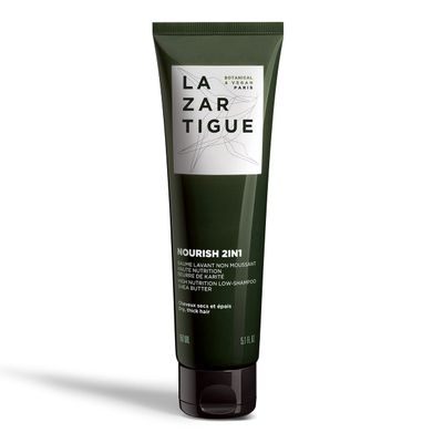 Lazartigue Nourish 2IN1 Low Shampoo, Shea Babassu Butters, Intensive Nourishment for Dry Hair, Vegan, Sulfate Silicone Free, 5.1 fl.oz.