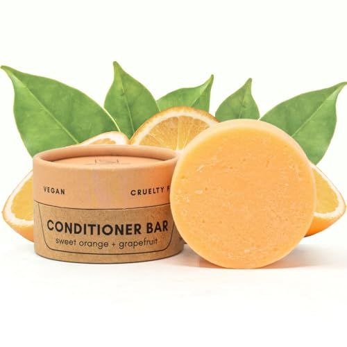Zero Waste MVMT Conditioner Bar Sweet Orange Grapefruit Eco-friendly Conditioner with Travel Container