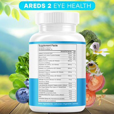 JB Wellness AREDS 2 Eye Vitamin Mineral Supplement, Contains Lutein, Vitamin C, Zeaxanthin, Zinc Vitamin Enhance Vision Supplement - 180 Count