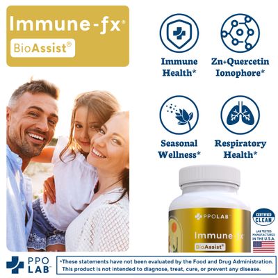 Immune-fx Advanced Daily Chelated Zinc Ionophore Immune Support Supplement with Quercetin 500mg Bioflavonoid, Antioxidant Vitamin C, D3, K2, DNA Heart Lung Aid, Clean Certified 120 Vegan Capsules