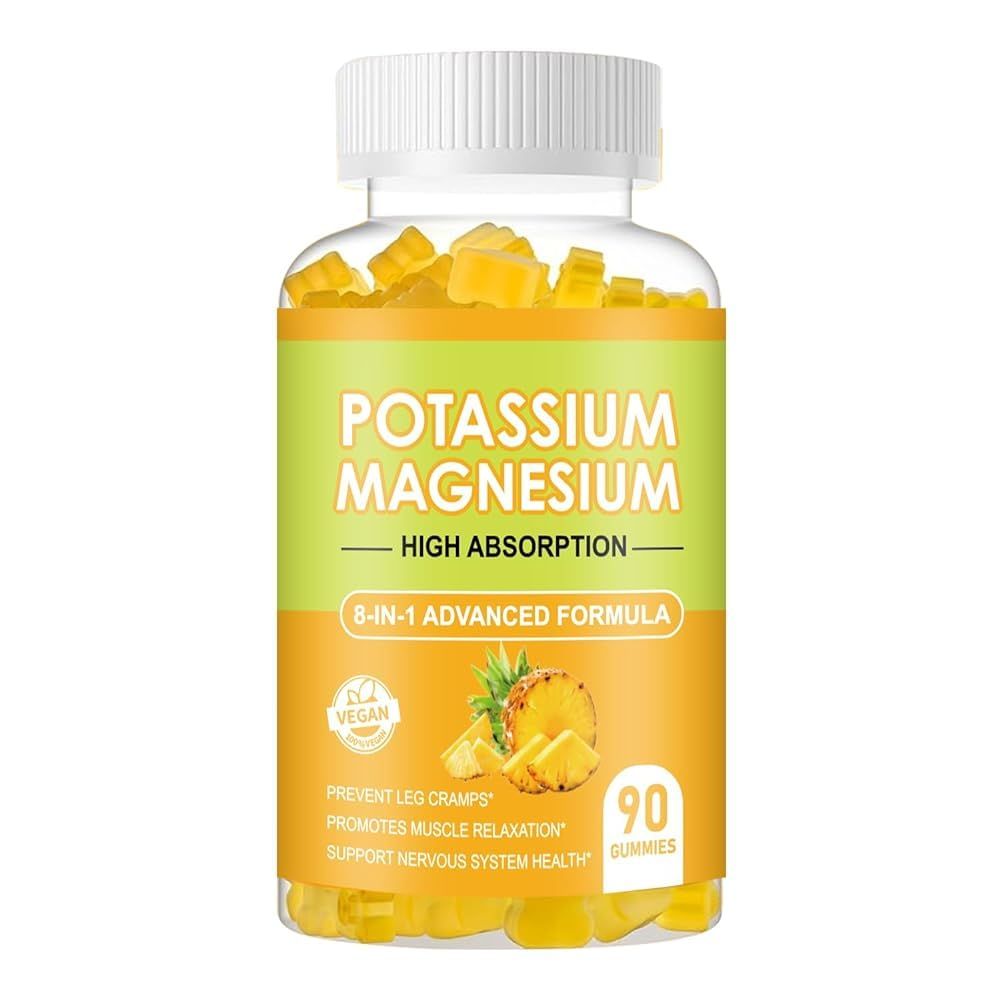 Magnesium Postassium Glycinate Gummies 600mg Sugar Free with Pineapple