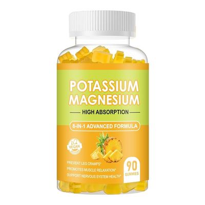 Magnesium Postassium Glycinate Gummies 600mg Sugar Free with Pineapple