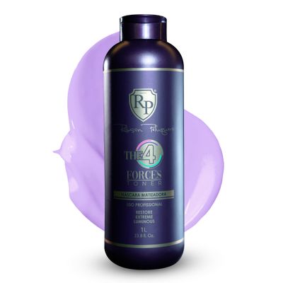 Robson Peluquero The 4 Forces Tinting Toner Shampoo - Eliminates Unwanted Yellow Tones - Designed for Blonde, Highlighted, Bleached, Silver, Gray Hair - 1L33.8 fl.oz
