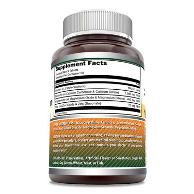Amazing Formulas Calcium Magnesium Zinc D3 Supplement 150 Tablets Non-GMO Gluten-Free Made in USA