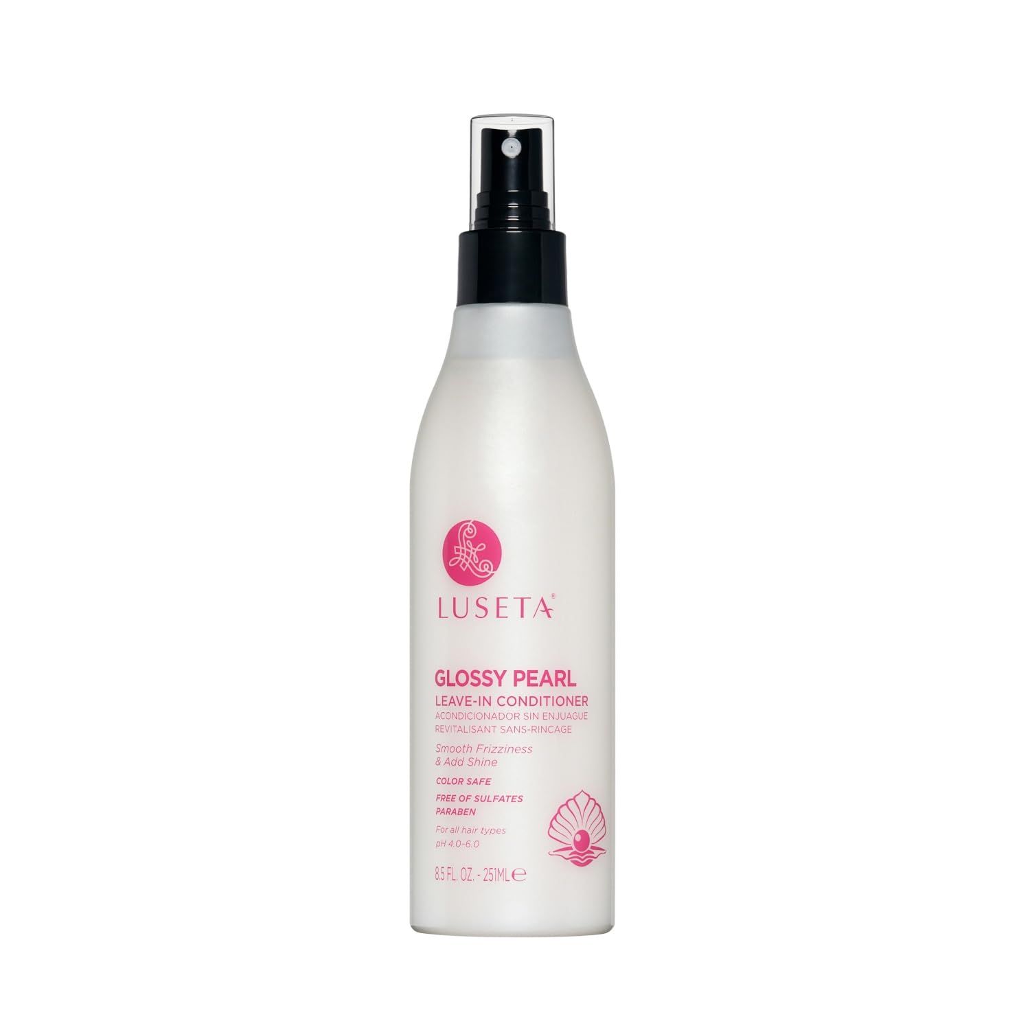 Luseta Glossy Pearl Leave in Conditioner Moisturize and Hydrate Hair Add Shine Repair Damaged Hair Reducing Dryness Sulfate Free for Women and Men 8.5oz